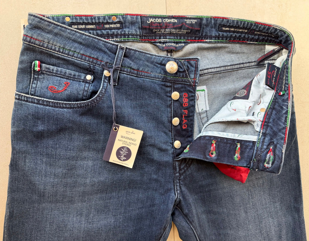 Jacob Cohën J688 Flag Comf Jeans Indigo Blue Size 33