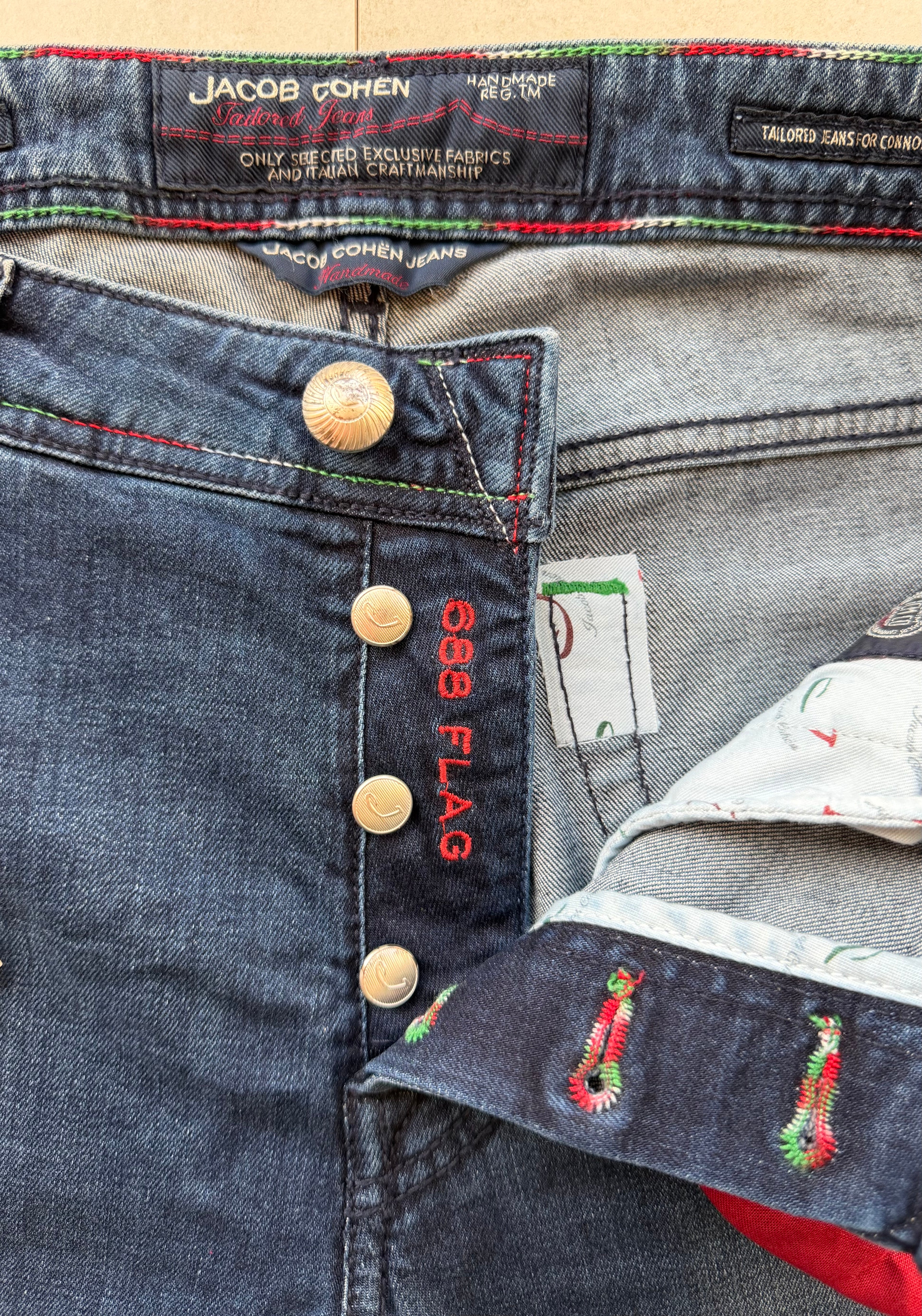 Jacob Cohën J688 Flag Comf Jeans Indigo Blue Size 33