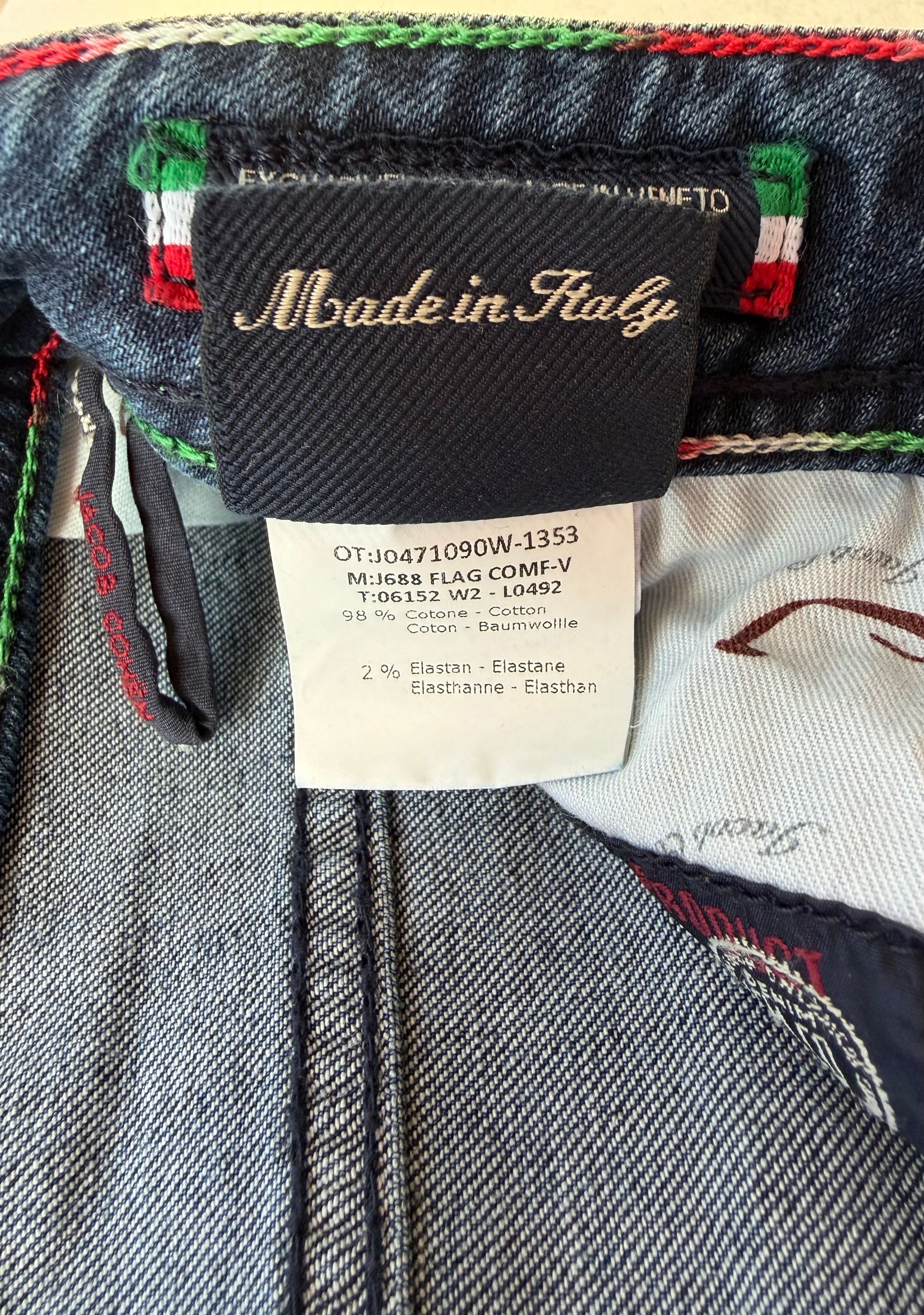 Jacob Cohën J688 Flag Comf Jeans Indigo Blue Size 33